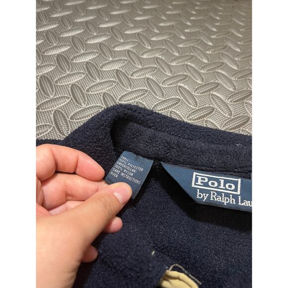 VTG Polo Ralph Lauren Blue Fleece Jacket Men's XL Polartec Sweatshirt Y2K Zip - Picture 7 of 11